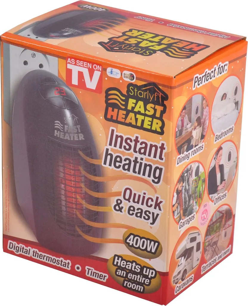 Starlyf® Fast Heater - 400W Tragbare Und Leistungsstarke Steckdosen-Mini-Heizung Schwarz - Original Aus Der TV-Werbung – Bild 11