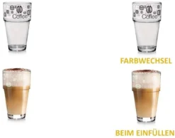 Latte-Macchiato Glas, Glas-Becher Mit Aufdruck, Spülmaschinengeeignete Kaffee-Gläser, 6er Set, Von James Premium®