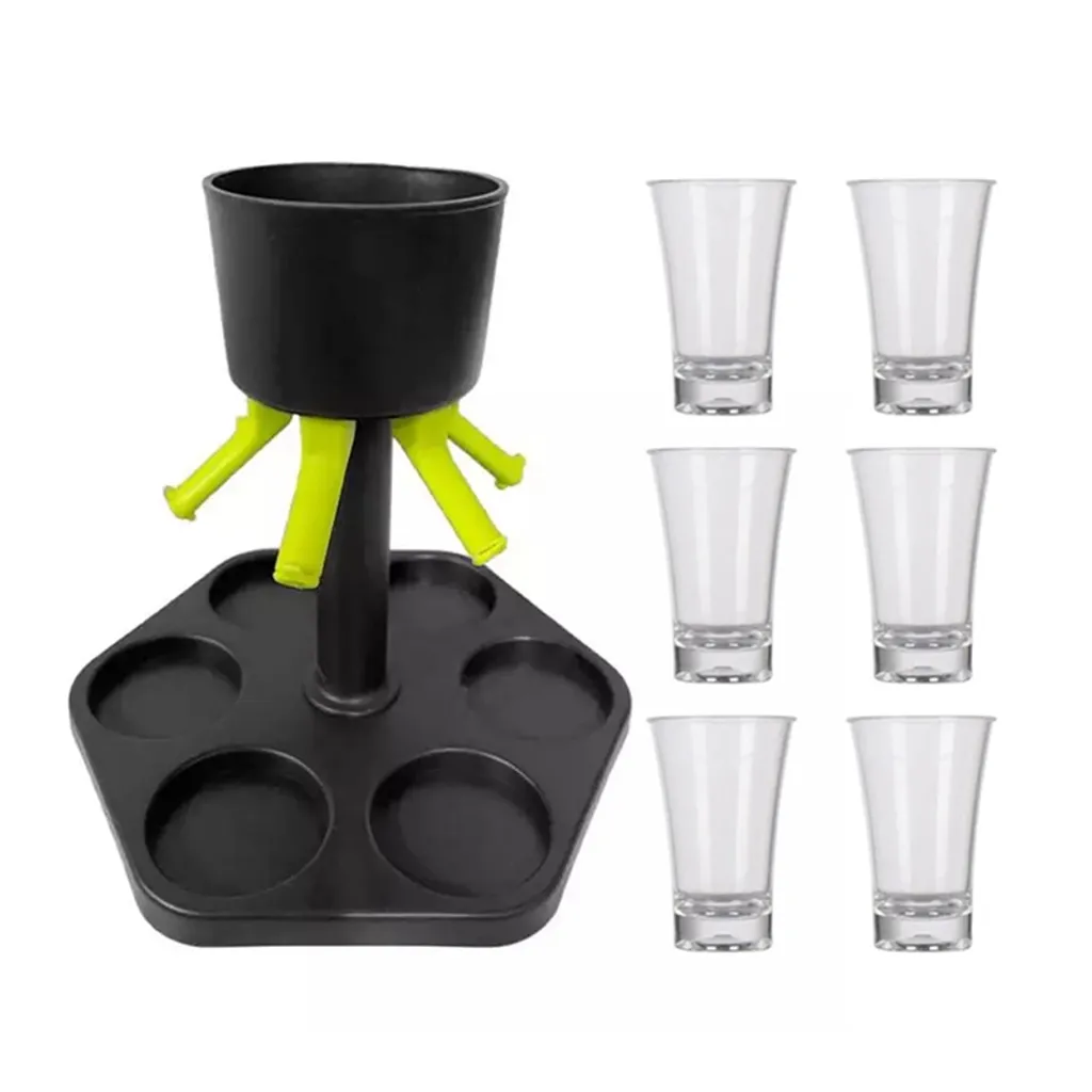 6 Schuss Glas Spiele Spender Wein Whisky Bier Wein Schnaps Spender Bar Zubehör Party Spiele Trinken Tools Glas Spender – Bild 2