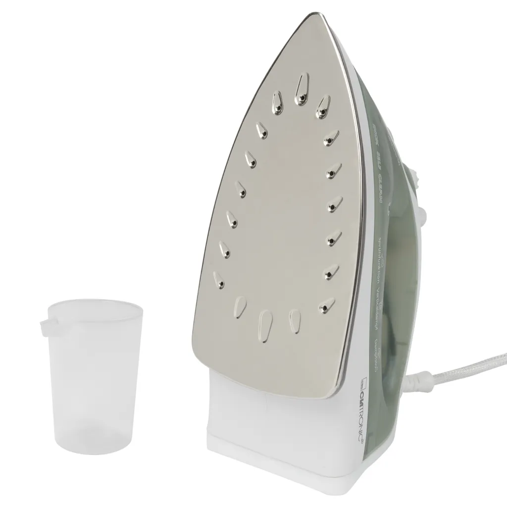 Clatronic DB3105 Dampfbügeleisen Edelstahlsohle Weiss-grün 2000W – Bild 2