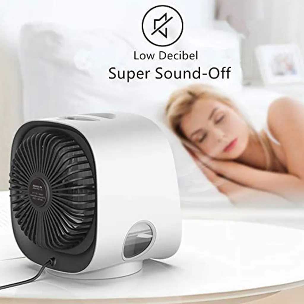 Mini Luftkühler, Tragber Mobile Klimageräte, 3 In 1 Mini Air Cooler, USB Ventilator, 3 Kühlstufen Mit LED Nachtlicht Für Zu Hause, Büro, Auto, Hotel, Garage, Camping – Bild 3