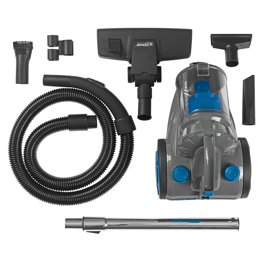 MAXXMEE Zyklon-Staubsauger - 4 Spezialdüsen - Schwarz/blau Staubsauger Beutellos Zyklon Bodenstaubsauger Filter Teppich Boden HEPA-Filter – Bild 2