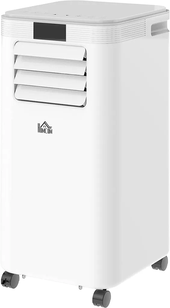HOMCOM Mobile Klimaanlage 4-in-1 Klimagerät 24h Timer Mit Fernbedienung Nutzungsraum13-18㎡ 900W ABS Weiß+Grau 38 X 35 X 70,5 Cm – Bild 11