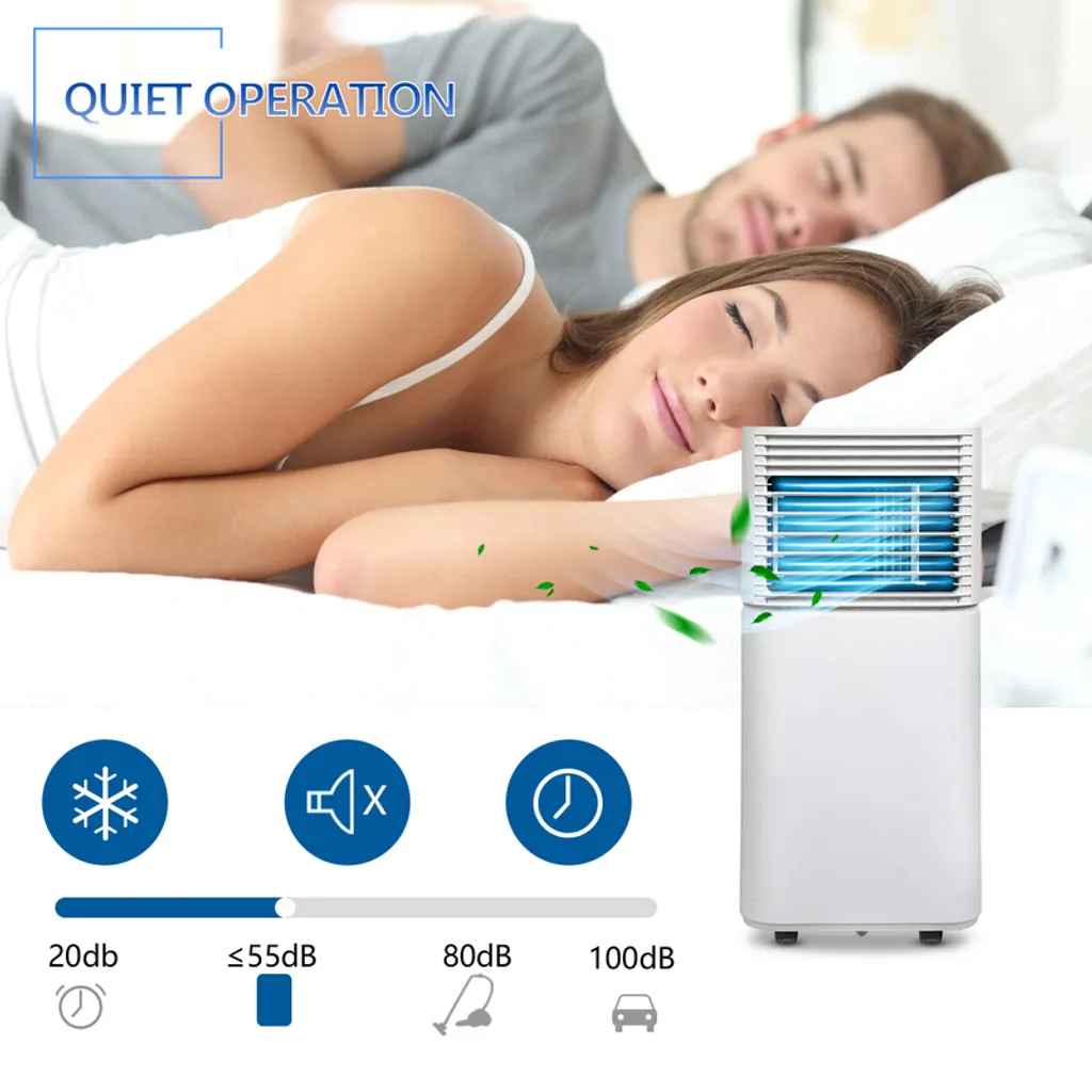 Lospitch Mobiles Klimageraet 7.000 BTU/h Mit Oekologischem Kuehlmittel,4-in-1 Klimaanlage Eco R290,Aircondition, Ventilator Und Luftentfeuchter Für Raeume Bis 60 M3,Weiss,EEK: A Klimaanlagen – Bild 3
