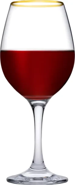 Weingläser Set Amber 6 Tlg. Mit Goldrand 365 Ml PASABAHCE