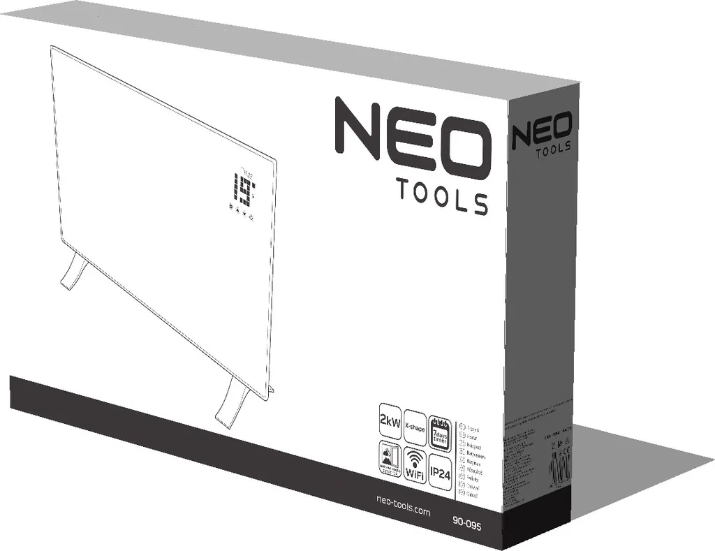 NEO TOOLS Heizpaneel Konvektorheizung WIFI 2000 W, IP24 – Bild 16