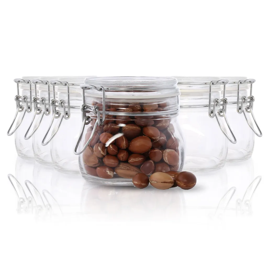 6er Set Einmachglas Bügelverschluss Original Fido 0,5L Vorratsgläser Incl. Bormioli Rezeptheft – Bild 2