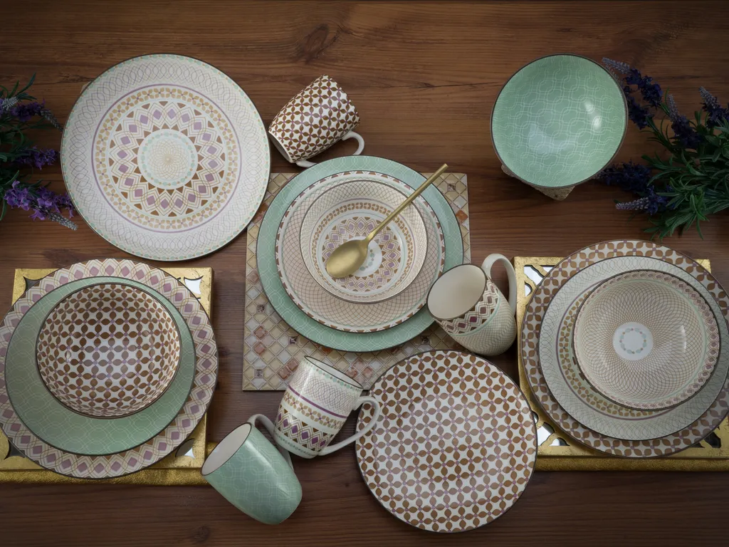 CreaTable 20310 Kombiservice Mandala Für 4 Personen, Steinzeug, Mehrfarbig (1 Set, 16-teilig) – Bild 4