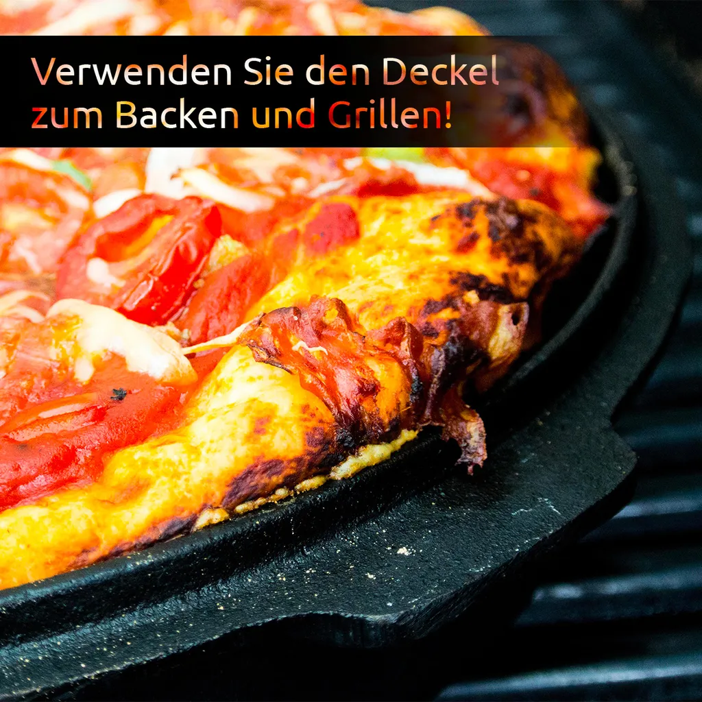 Dutch Oven 9L IRONO - Guseissen Topf - Dutch Oven Set - Feuertopf - 9 Liter - Mit Pfannendeckel, Transport- Und Schutztasche, Deckelheber Und Gebrauchsanweisung – Bild 7