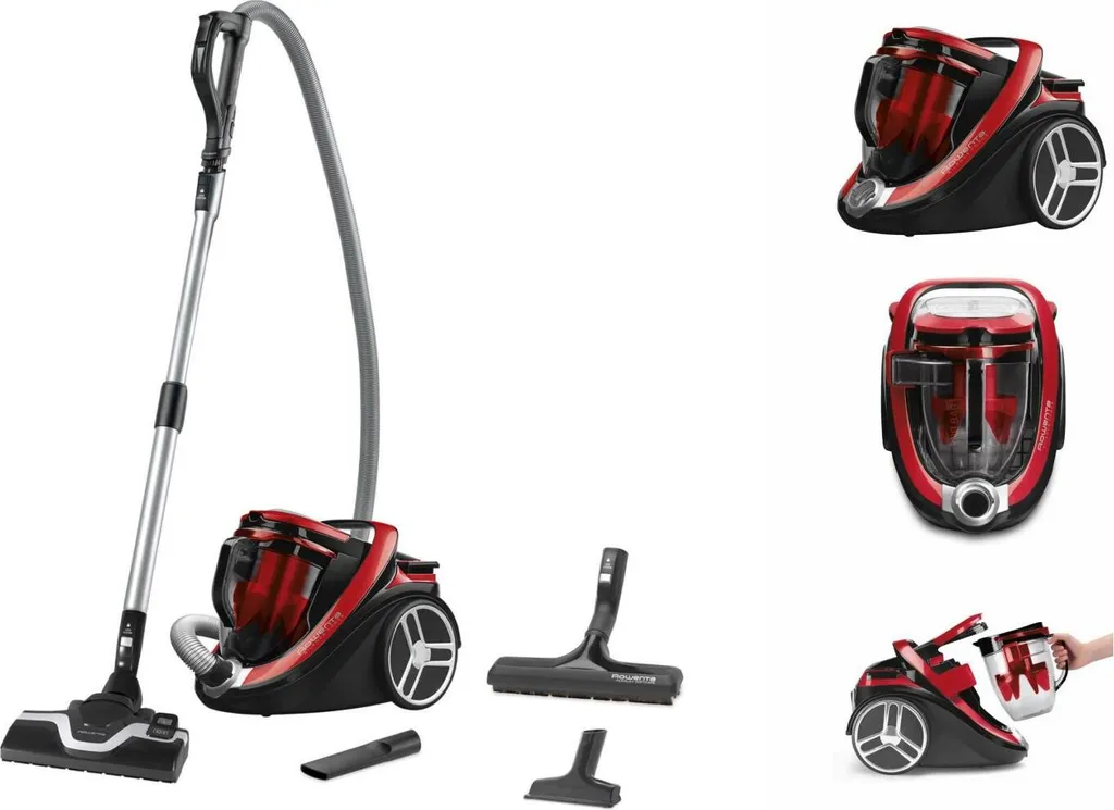 Rowenta RO7649 Silence Force Cyclonic Parkett | Beutelloser Staubsauger | Vacuum-Cleaner | Sehr Leise | 2,5L Staubvolumen | Tierhaar | Auto | Schwarz/Rot – Bild 11