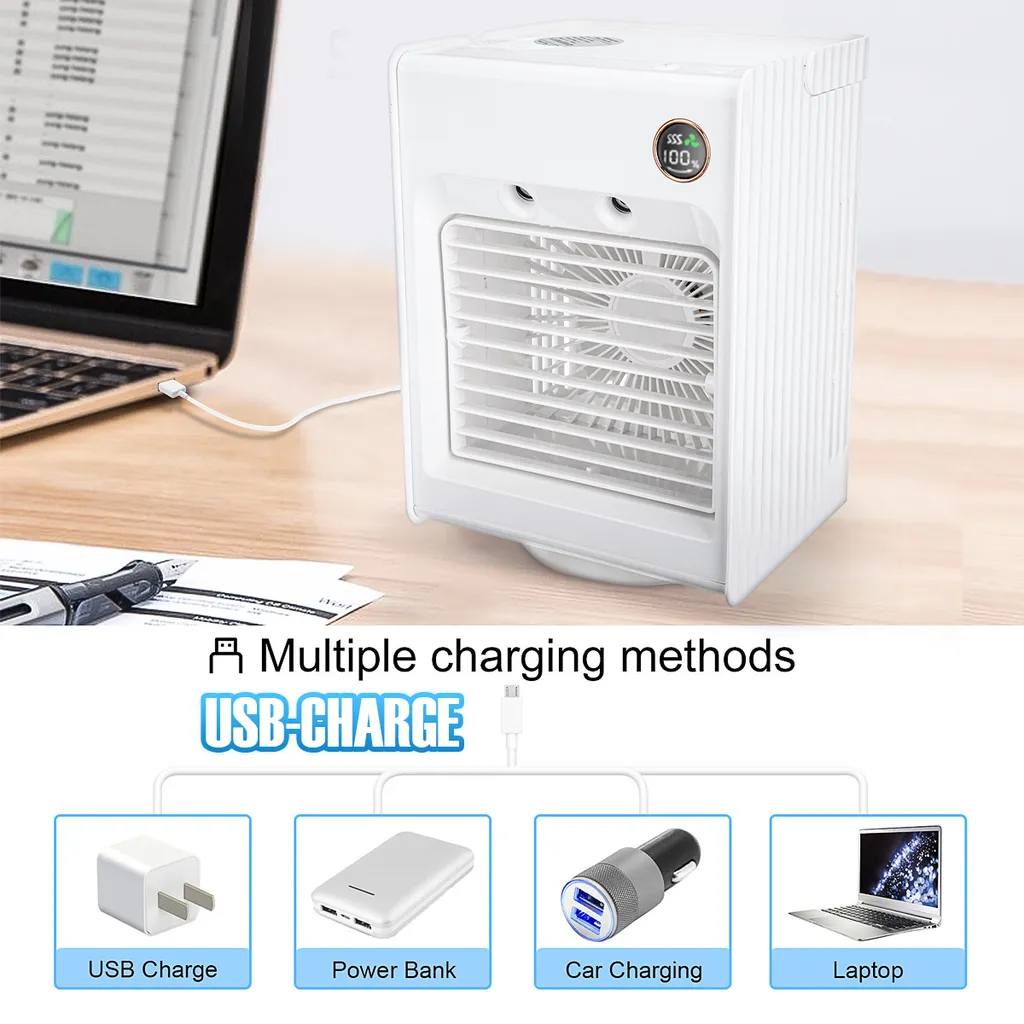 5in1 Tragbarer Mini Klimaanlagen Lüfter Desktop Mobile Klimageräte Luftbefeuchter Kühler Luftventilator – Bild 6