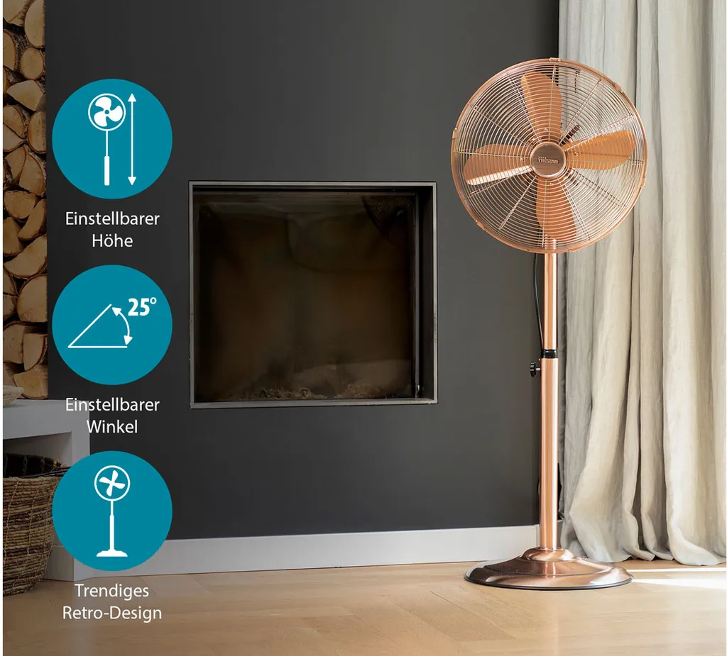 Tristar Retro Standventilator VE-5971 50 W 40 Cm Kupferfarben – Bild 10