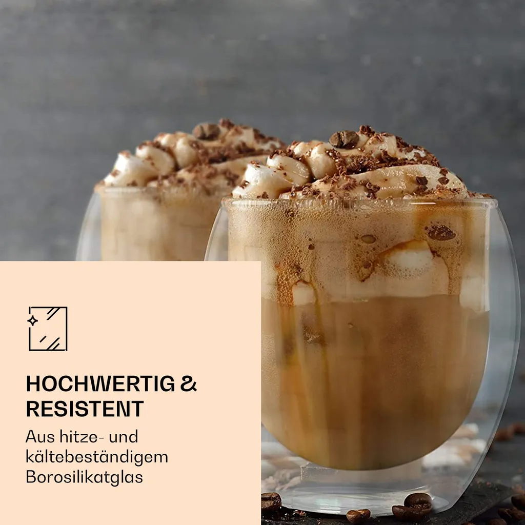 Feelino 4er Set 2x 310ml, 2x 410ml DUOS Jumbo Doppelwandige Thermo-Gläser – Bild 2