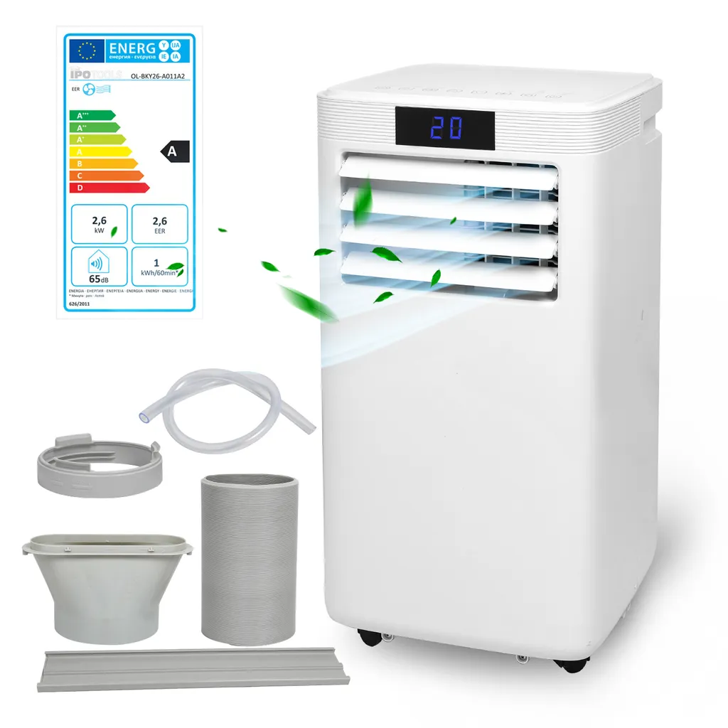 EINFEBEN Mobile Klimaanlage Klimagerät Eco R290, 5in1 WiFi Mobil Und Leise Mit Abluftschlauch & Fernbedienung, Kuehler & Entfeuchter Für Raeume Bis 38°C, Mobile Kuehlung Für Wohnung Und Büro, 9000 BTU Klimaanlagen