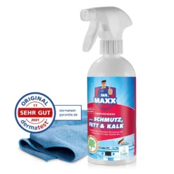 Mr. Maxx Reinigungsmittel Inkl. Sprühflasche + Mikrofasertuch Für Schmutz & Fett & Kalk