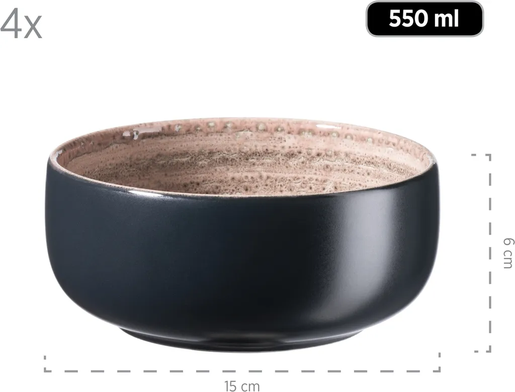 Mäser 931743 Kombiservice Spicy Market Für 4 Personen, Steingut, Rosa (1 Set, 16-teilig) – Bild 4