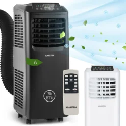 Klarstein Mobile Klimaanlage Mit Abluftschlauch - Ventilator Luftentfeuchter Nachtmodus Funktion - 7.000 BTU 21-34 M² - Mobiles Klimagerät Mit Fernbedienung - Air Conditioner Mobil - Schwarz