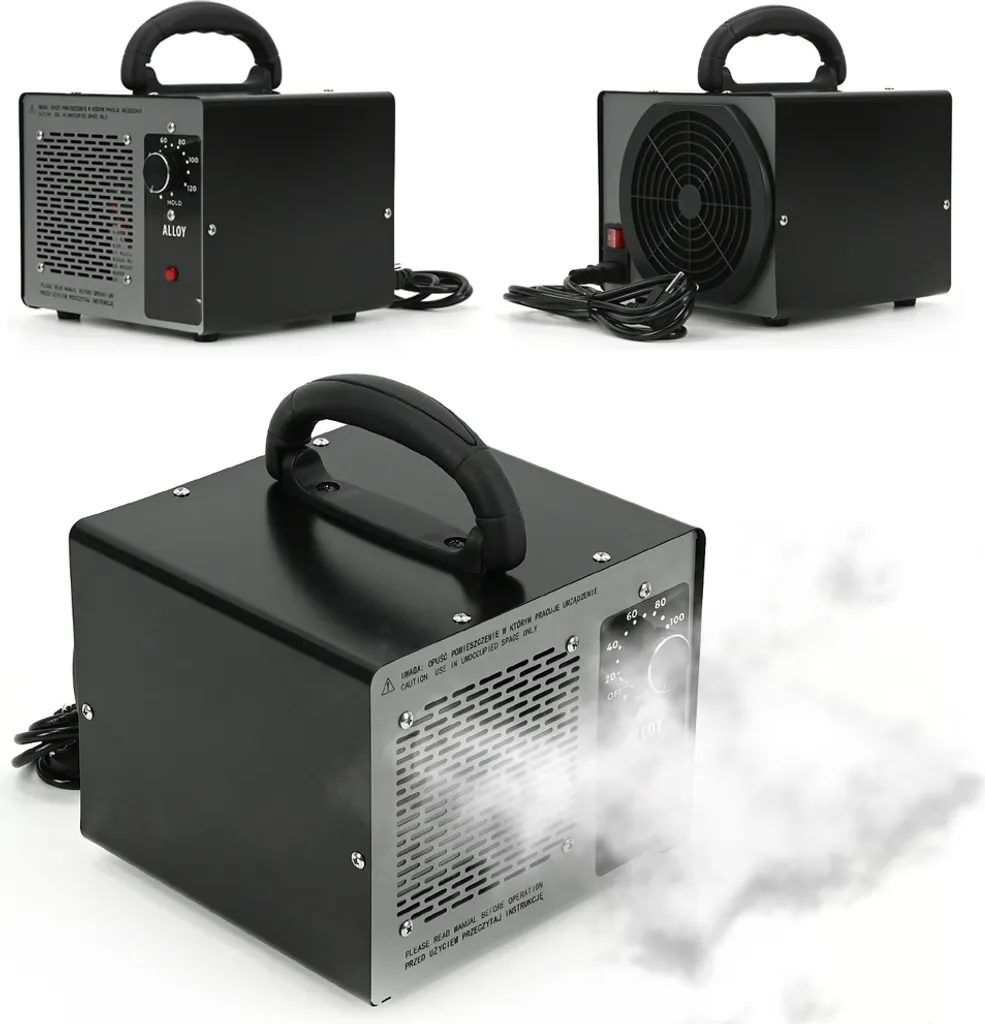 LEHMANN Ozongenerator Mit Timer, 60 000mg/h, Luftreiniger Für Zimmer, Auto & Rauch Entfernt Gerüche