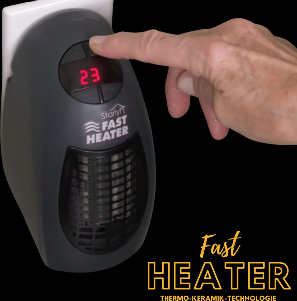 Starlyf® Fast Heater - 400W Tragbare Und Leistungsstarke Steckdosen-Mini-Heizung Schwarz - Original Aus Der TV-Werbung – Bild 2