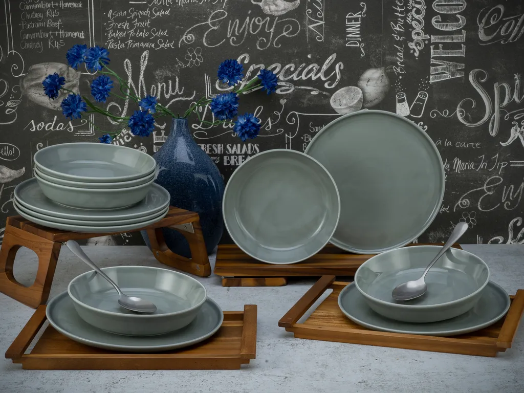 CreaTable 16735 Tafelservice Chef Collection Für 6 Personen, Porzellan, Grau (1 Set, 12-teilig) – Bild 2