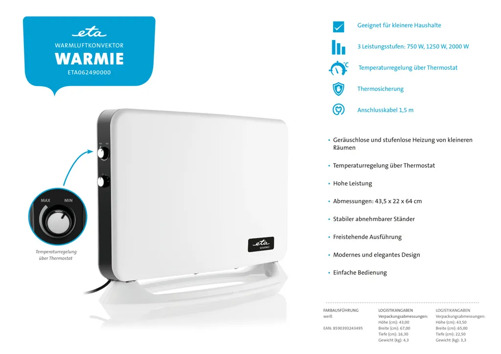 ETA Heißluft Konvektor WARMIE Digi ETA1624 90000 – Bild 5