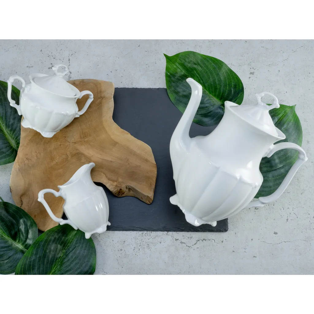 CreaTable 16028 Kaffeegarnitur Maria Theresia Für 1 Personen + Uni, Porzellan, Weiß (1 Set, 3-teilig) – Bild 3