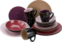 CreaTable 22458 Kombiservice Very Berry Für 4 Personen, Steinzeug, Mehrfarbig (1 Set, 16-teilig)