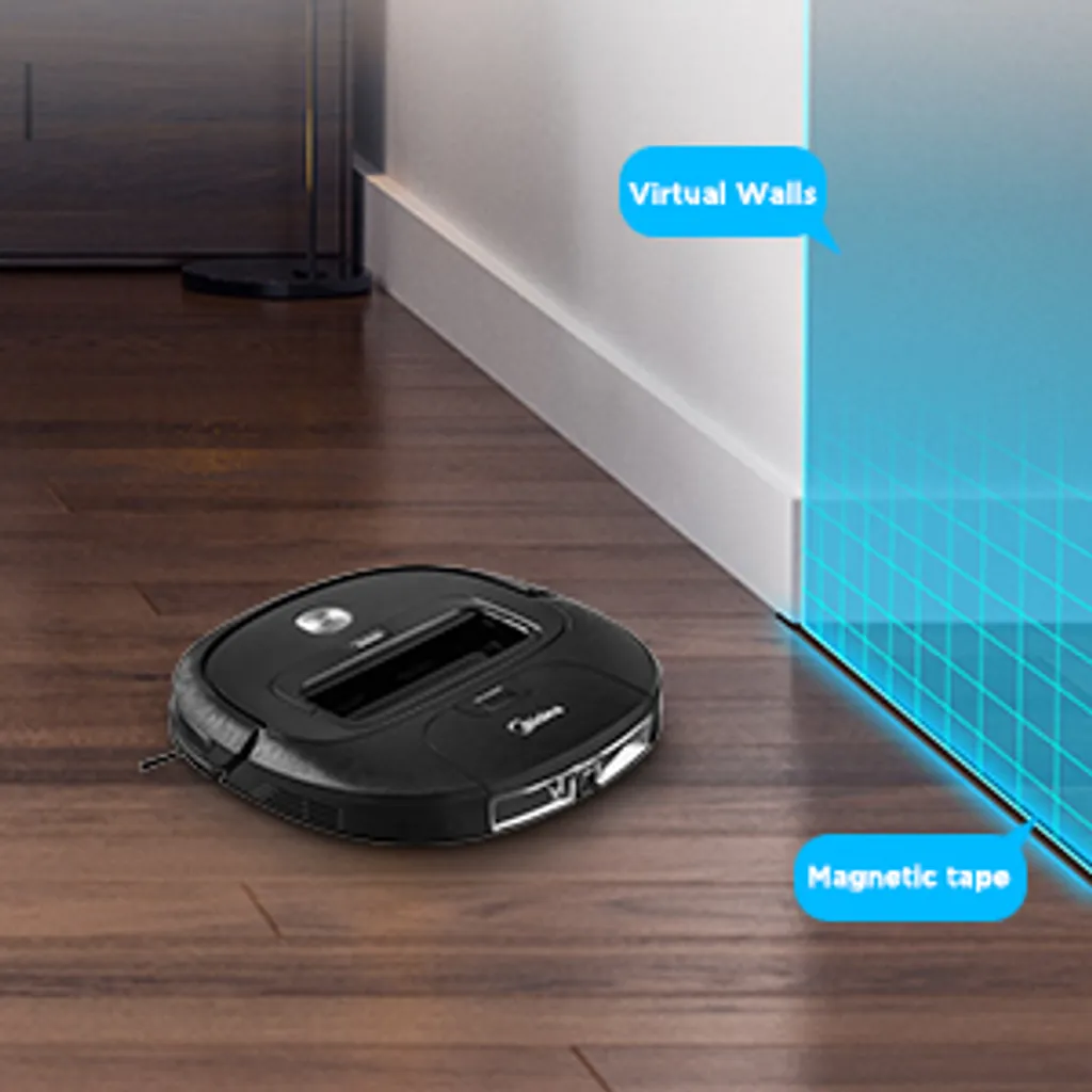 Midea Saugroboter M3S VCR20B, Saugleistung 2000 Pa, 3 Saugmodi / Saugroboter Mit Ladestation & V-förmigem Borstenmuster / 90-120 Min Laufzeit, Ideal Für Tierhaare, Teppiche Und Hartböden, Schwarz – Bild 4