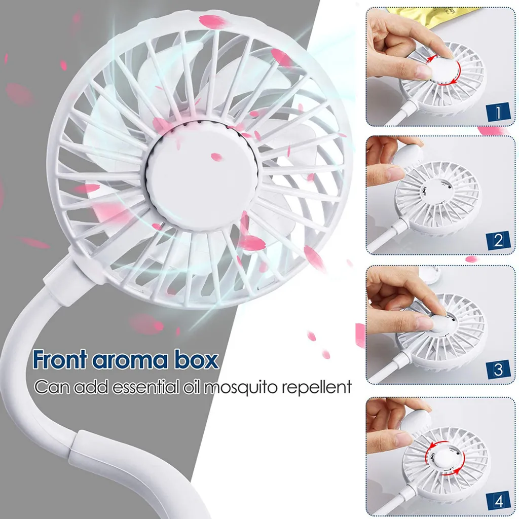 Klippbarer Ventilator Akku Leise USB Klemmbarer Tischventilator Schwenkbar 360° 3 Geschwindigkeiten Wiederaufladbar Schreibtisch Mini Auto Clip-Ventilator Fan – Bild 7