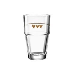 LEONARDO 043467 Solo Latte Macchiato Becher Mit Motiv Herzen, Glas, 410 Ml, Klar