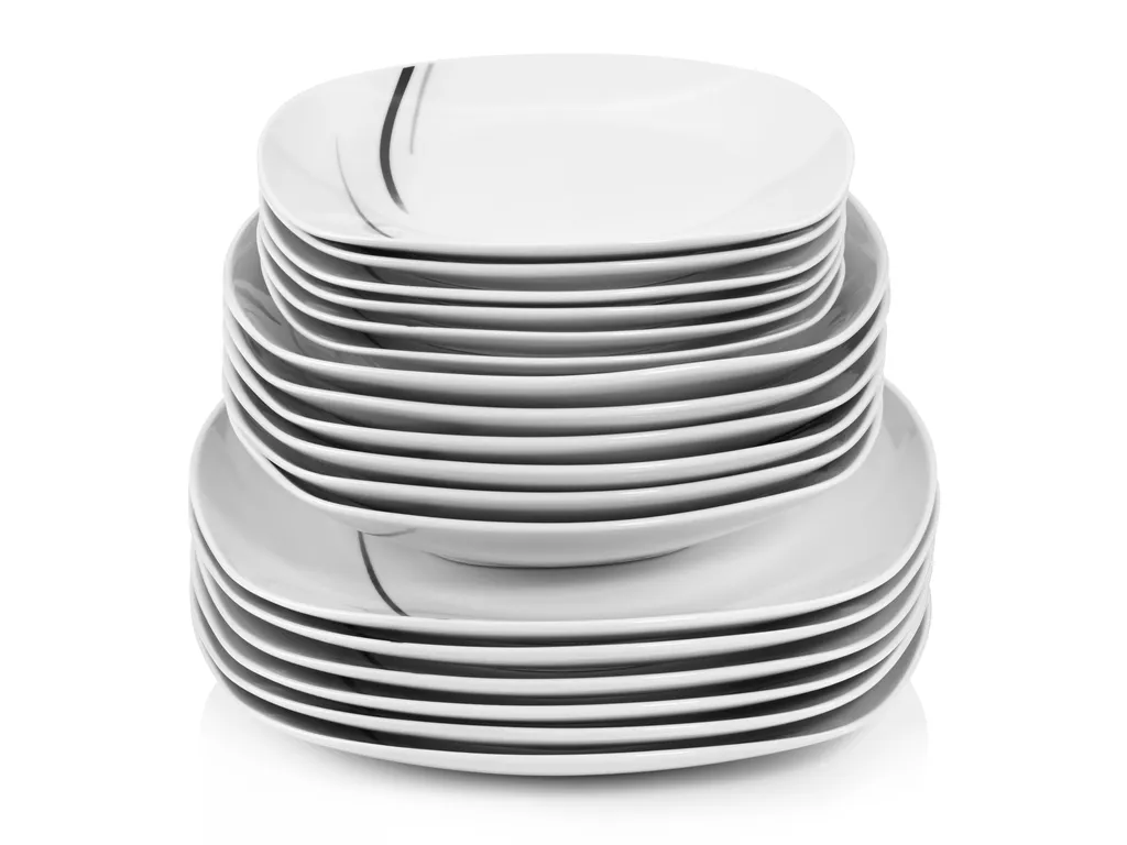 Sänger SÄNGER Porzellan Geschirrset Bilgola Black Lines, Tafelservice 18 Teilig Für 6 Personen – Bild 6