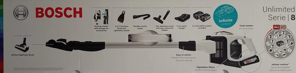 Bosch BBS812AM Unlimited Serie 8 Kabelloser Akku-Handstaubsauger, 18V, Weiß – Bild 2