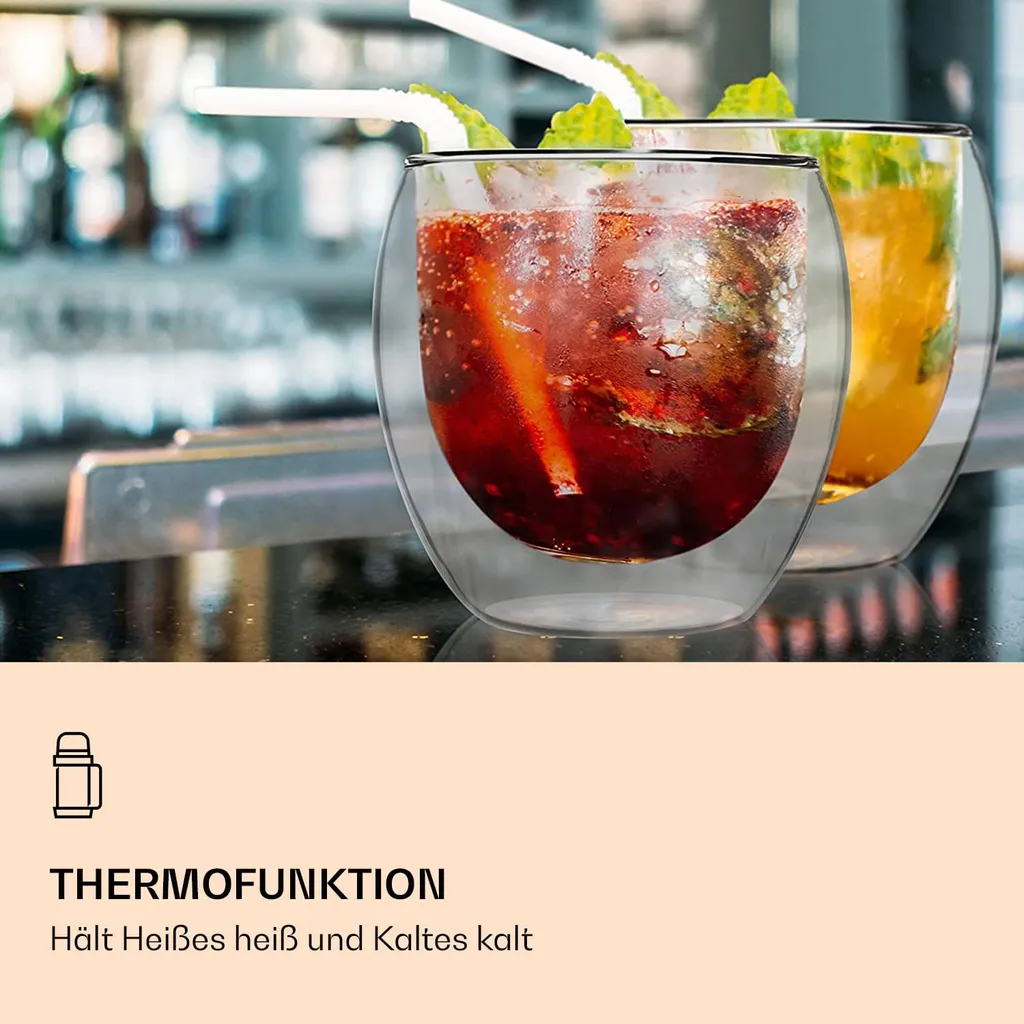 Feelino 4er Set 2x 310ml, 2x 410ml DUOS Jumbo Doppelwandige Thermo-Gläser – Bild 3